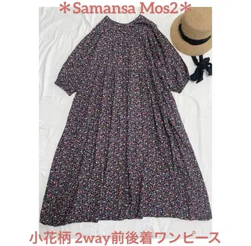Samansa Mos2 미니 꽃무늬 2way 앞뒤 착용 원피스 블랙