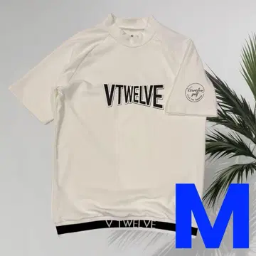 [새상품] V12 골프 남성용 반팔 모크넥 화이트 M