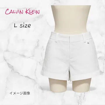 Calvin Klein 숏팬츠 L 화이트 지그재그 패턴