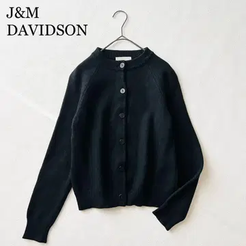 2130Z 새상품급 J&M 데이비슨 가디건 울100% 긴팔 블랙 S