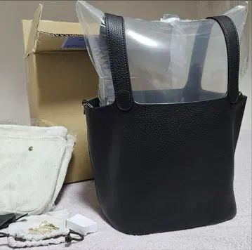 Unveil 천연 가죽 큐브 백 미니 토트 블랙 블랙