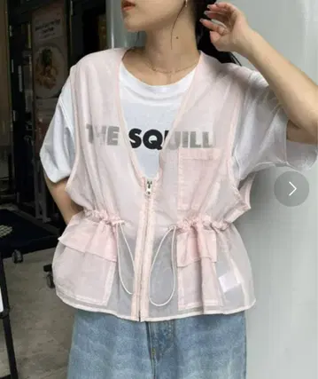 시어 나일론 낚시 크롭 기장 베스트