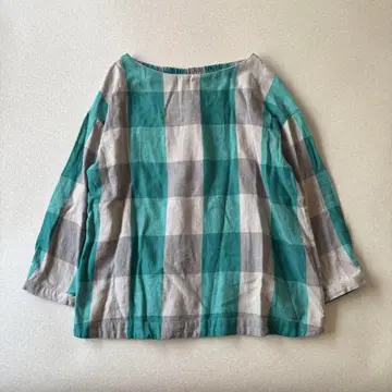 [새상품급] 스튜디오 클립 코튼 린넨 빅 체크 블라우스 4L