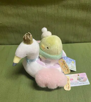 스미코구라시 손바닥 봉제인형 백조 탈것 펭귄? 머플러