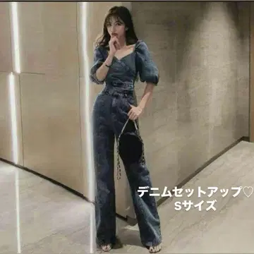 여성용 데님 셋업 한국 코디 S 사이즈