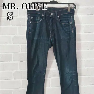 미스터 올리브 다크 블루 슬림 핏 데님 청바지