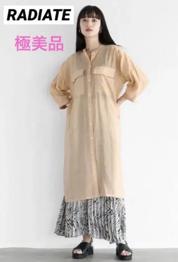 [ 새상품급 ] 라디에이트 바인드 컬러 시어 롱 셔츠 원피스 겉옷