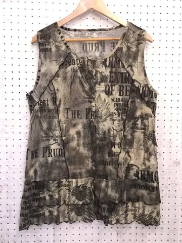 페어리 그런지 Y2K 빈티지풍 구제 의류 시어 파워네트 베스트