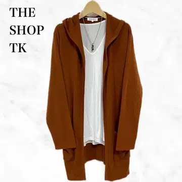THE SHOP TK 롱 후드티 오렌지 계열 상의 가디건