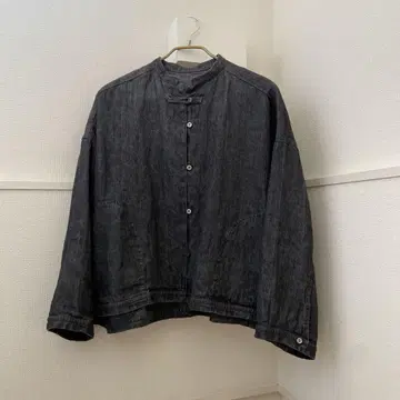 [새상품급] nest Robe 린넨 데님 스탠드 카라 자켓