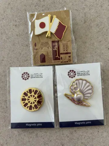 오사카 간사이 엑스포 카타르 파빌리온 핀 배지 3개 세트