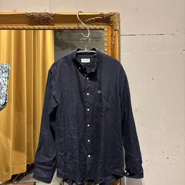 @ 라코스테 LACOSTE 남성용 셔츠 무지 린넨 네이비 드레스