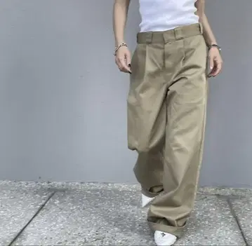 ok.soon x dickies wide chino pants 베이지