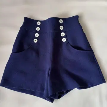 MARY QUANT 네이비 하이웨스트 숏팬츠
