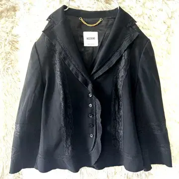 MOSCHINO 블랙 테일러드 자켓 레이스 디테일 S 사이즈