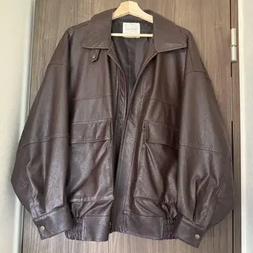 FREAK'S STORE 브라운 페이크 레더 자켓 프리 사이즈
