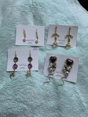 handmade 핸드메이드 add pink 귀걸이 묶음 판매