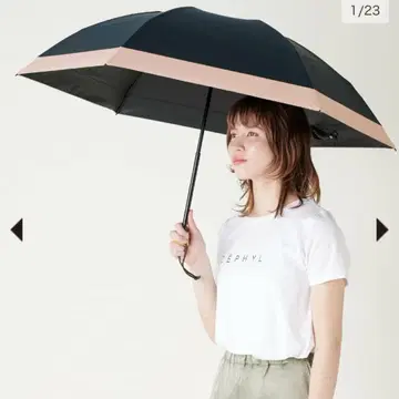선배리어100 접이식 양산 3단 블랙 x 핑크
