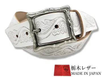 도치기 가죽 벨트 M 사이즈 40mm 엠보 천연 가죽 벨트 소가죽 화이트