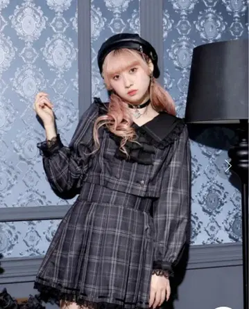 NOEMIE 고딕 스쿨풍 셋업 다크 그레이