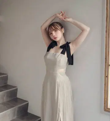 andmary Ann 리본 pleats dress