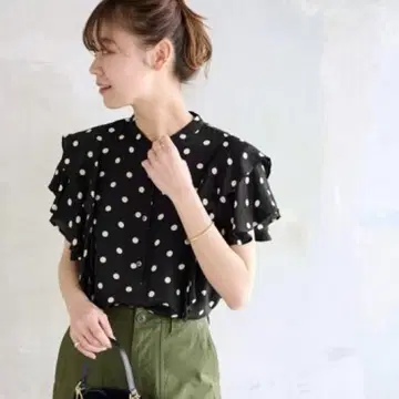 JOURNAL STANDARD relume 도트 프린트 프릴 블라우스