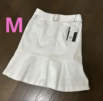 [ A.Rose ] 화이트 타이트 플레어 스커트 비쥬 장식 M