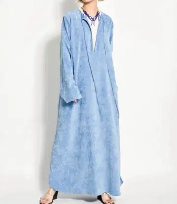 CITYSHOP VELVETEEN KAFTAN DRESS 블루