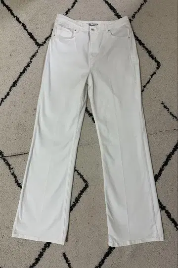 ZARA 화이트 부츠컷 데님 USA 12