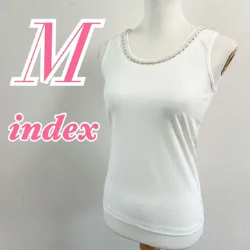 index 화이트 탱크탑 M 사이즈 비쥬 장식 심플 캐주얼