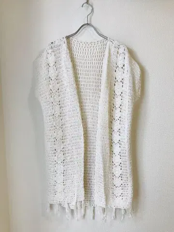 vintage 레이스 짜임 가디건