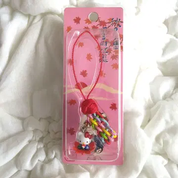 헬로키티 단풍 가을 스트랩  키티 일본풍