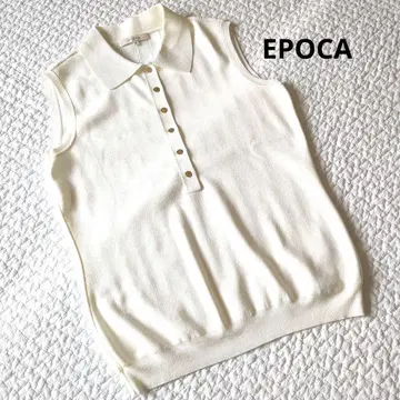 EPOCA 슬리브리스 피케 셔츠 40 화이트