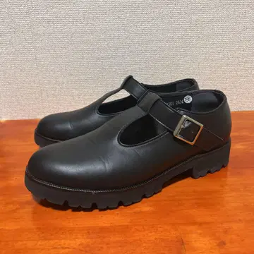 새상품급 하루타 T 스트랩 로퍼 24.5cm 블랙 블랙