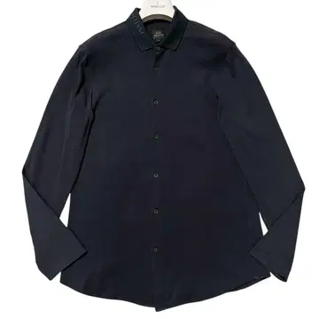 새상품급 ARMANI EXCHANGE 넥 로고 긴팔 셔츠 네이비 L 상당
