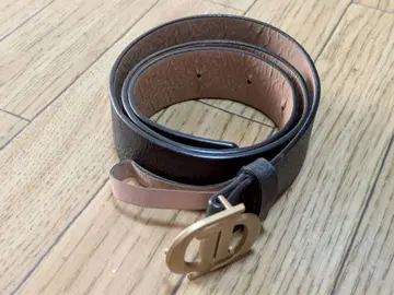 D 로고 가죽 벨트