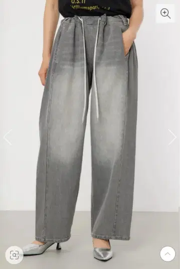 로데오크라운즈 와이드볼 SQUEEZE DENIM WIDE PT BLK