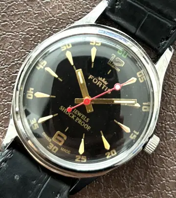 빈티지 FORTIS 수동 와인딩 시계 남성용 손목시계 블랙