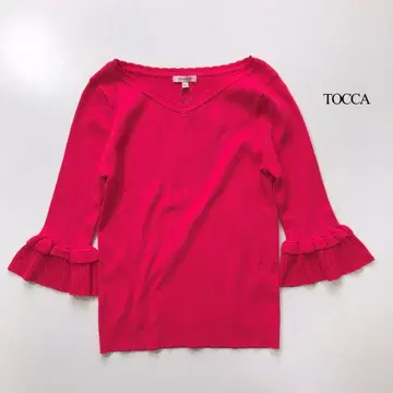 3406 TOCCA 토카 새상품 미사용 택 포함 세로 골지 니트탑 프릴