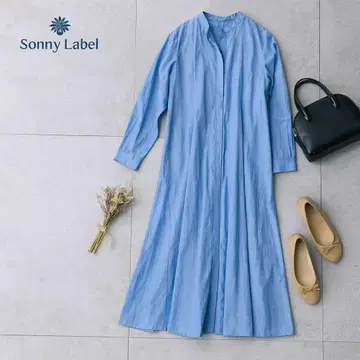 Sonny Label 코튼 론 바닥 플레어 원피스 스카이블루 새상품