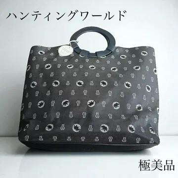 HUNTING WORLD 핸드백 미사용 택 포함 블랙 데님 x 가죽