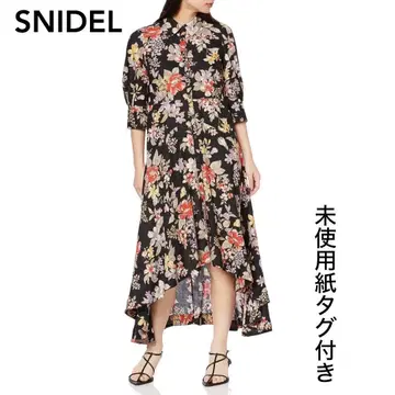 [미사용 새상품] SNIDEL 스나이델 피쉬테일 셔츠 프린트 원피스