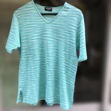 MISSONI 민트 그린 스트라이프 티셔츠 L 새상품급