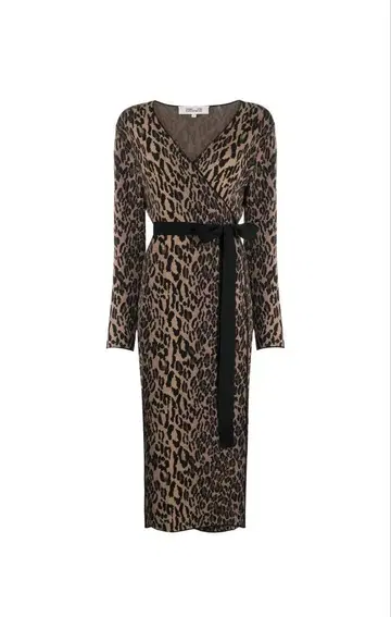 DVF 레오파드 무늬 랩 드레스