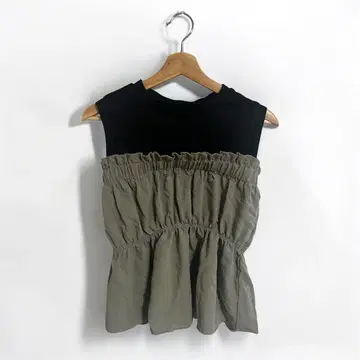 AMELY 개더 베어탑 셋업