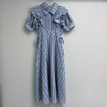 evelyn 오리지널 하트 스트라이프 OP 롱 원피스 아이스 그레이