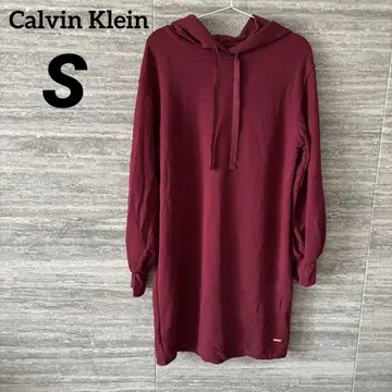 Calvin Klein 캘빈 클라인 후드 부착 원피스 S 버건디