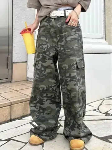 sedacle 지퍼 포켓 패턴 카고 팬츠