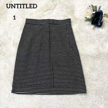 [ 언타이틀 ] UNTITLED 블랙 앤 화이트 체크 무늬 타이트 스커트