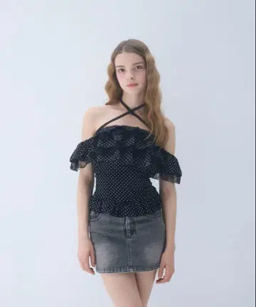 yilon 이론 DOT FRILL BLOUSE